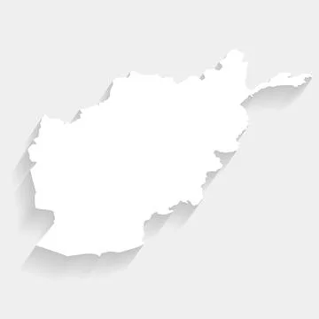 Simple white Afghanistan map on gray background, vector, illustration, eps 10 Stock Illustration