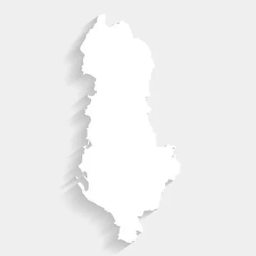 Simple white Albania map on gray background, vector, illustration Stock Illustration