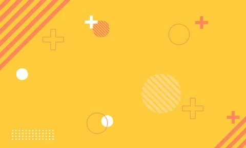 Simple white and red memphis on yellow background. Stock Illustration