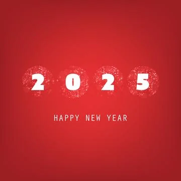 Simple White and Red New Year Card, Cover or Background Design Template - 202 Stock Illustration