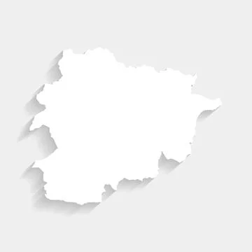 Simple white Andorra map on gray background, vector Stock Illustration