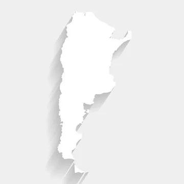 Simple white Argentina map on gray background, vector, illustration Stock Illustration