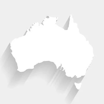 Simple white Australia map on gray background, vector, illustration, eps 10 f Stock Illustration