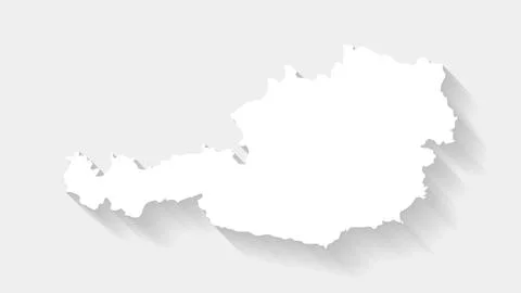 Simple white Austria map on gray background, vector, illustration, eps 10 fil Stock-Illustration