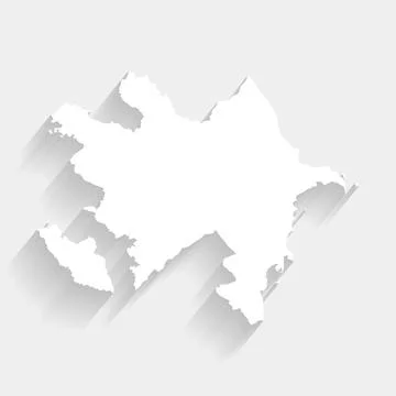 Simple white Azerbaijan map on gray background, vector, illustration, eps 10  Stock Illustration