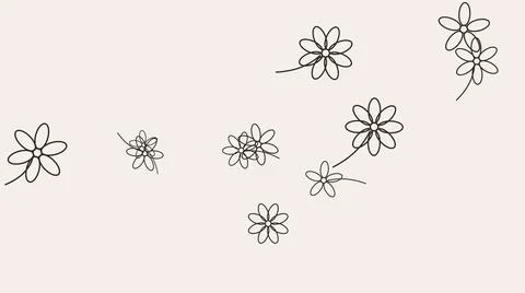 Simple white background illustration of floating flowers Stock Illustration
