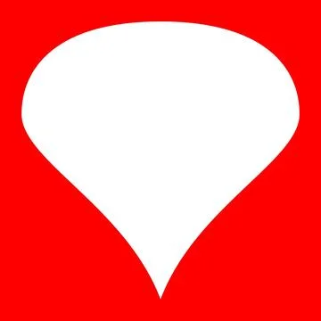 Simple white balloon shape on red background, abstract graphic element Stock Illustration