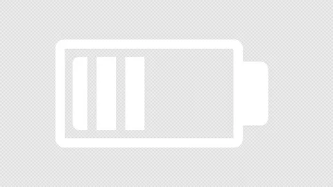 Simple White Battery Icon Draining Bars Animation with Alpha Transparency Stock-Footage 347099964
