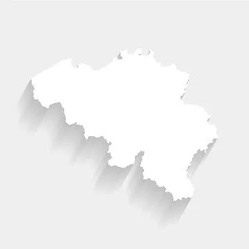 Simple white Belgium map on gray background, vector, illustration Stock Illustration