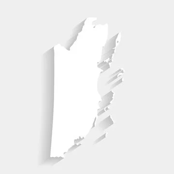 Simple white Belize map on gray background, vector, illustration, eps 10 file Illustrazione stock