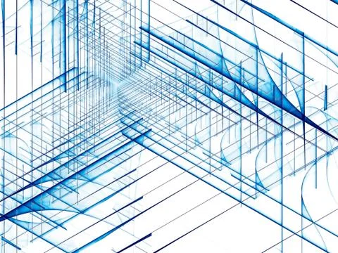 Simple white blue background - abstract digitally generated imag Stock Illustration