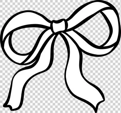 Simple White Bow Illustration Hand Drawn Stock Illustration