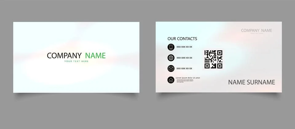Simple white business card.. Vector graphics for design. Stock Illustration
