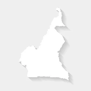Simple white Cameroon map on gray background, vector, illustration, eps 10 fi Stock Illustration