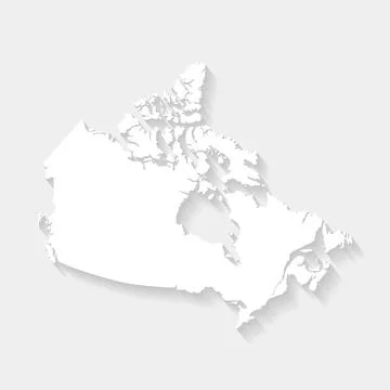 Simple white Canada map on gray background, vector, illustration, eps 10 file Stock Illustration