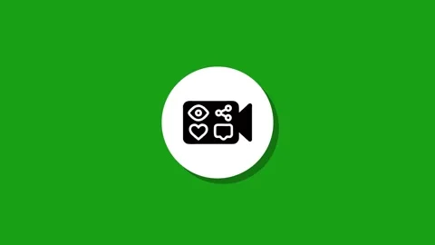 Simple white circle animation morphing into social media video camera icon .. Stock Footage 327762570
