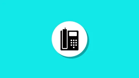 Simple white circle expands and transforms into telephone icon on cyan back.. Stock Footage 329272456