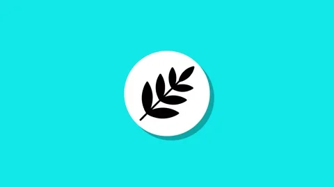 Simple white circle icon transforms into black nature leaf branch on bright.. Stock Footage 327762721