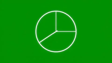 Simple white circular division against a solid green background Stock Footage 327719414