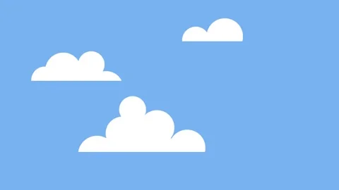 Simple White Clouds Floating on a Blue Sky Background Stock Footage 340471449