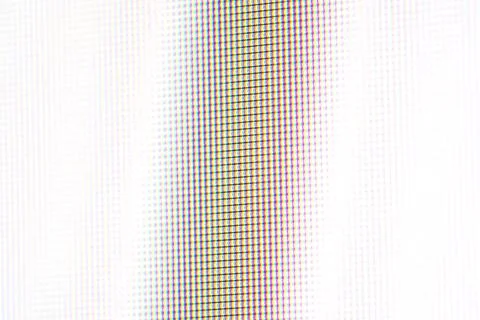 Simple white color LCD screen red green blue light RGB pixels visible, macro  Stock Photos