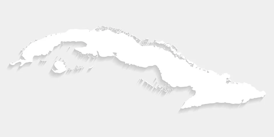 Simple white Cuba map on gray background, vector, illustration, eps 10 file Stock Illustration
