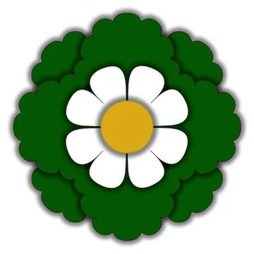 Simple white daisy flower illustration with yellow center Stock Illustration