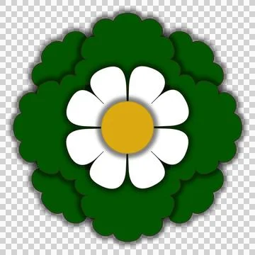 Simple white daisy flower illustration with yellow center Stock Illustration
