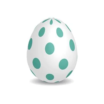 Simple white Easter egg with green dots Stock Illustration