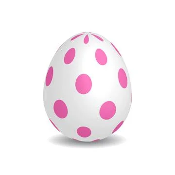 Simple white Easter egg with pink dots Stock Illustration