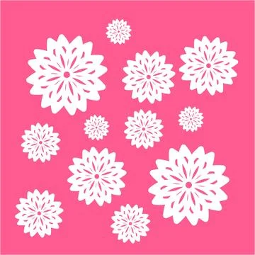 Simple White flower in pink background ornament vector illustration Stock Illustration