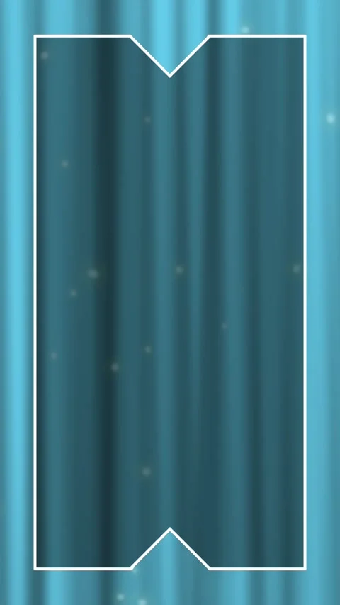 Simple White Frame with light blue Curtain and Firefly Lights Stock Footage 280510163