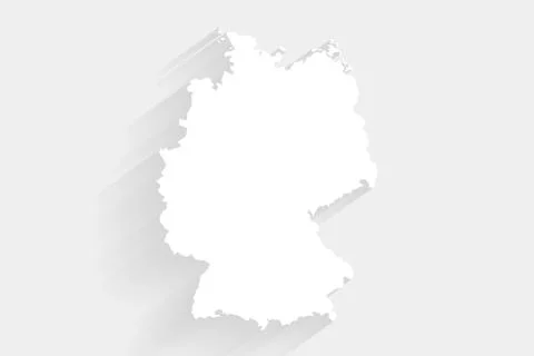 Simple white Germany map on gray background, vector Stock Illustration