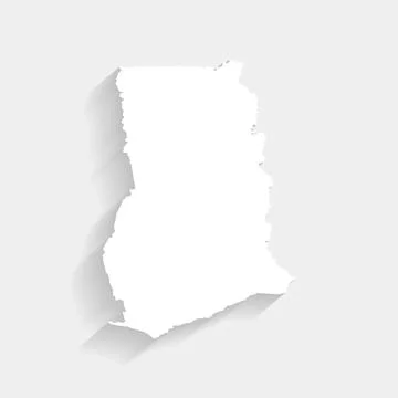 Simple white Ghana map on gray background, vector, illustration Stock Illustration