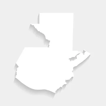 Simple white Guatemala map on gray background, vector Stock Illustration