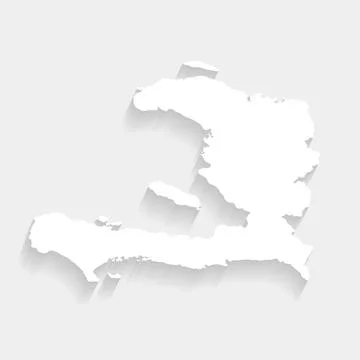 Simple white Haiti map on gray background, vector Stock Illustration