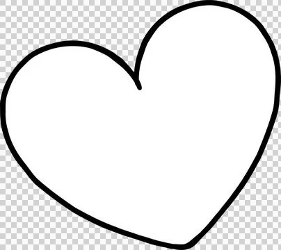 Simple White Heart Shape Outline Stock Illustration