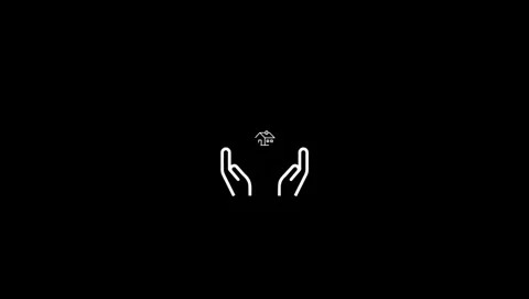 Simple white home icon animation on a  black background. Stock Footage 310982104