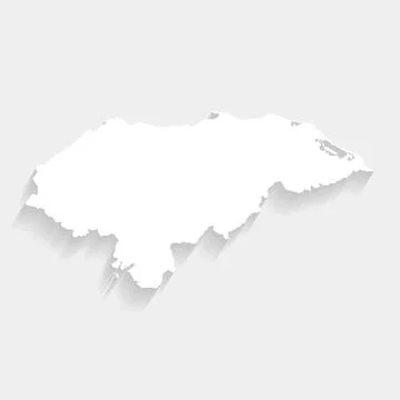 Simple white Honduras map on gray background, vector Stock Illustration