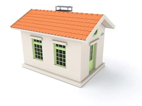 Simple white house Stock Photos