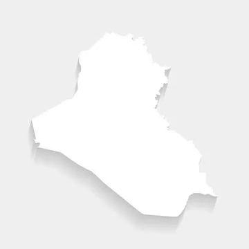 Simple white Iraq map on gray background, vector Stock Illustration