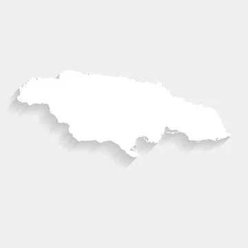 Simple white Jamaica map on gray background, vector Stock Illustration