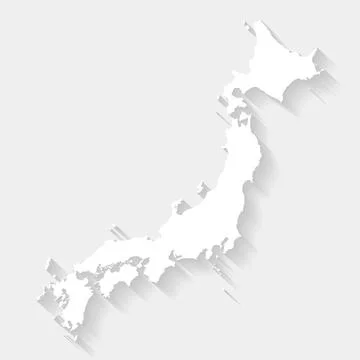Simple white Japan map on gray background, vector, illustration, eps 10 file Stock Illustration