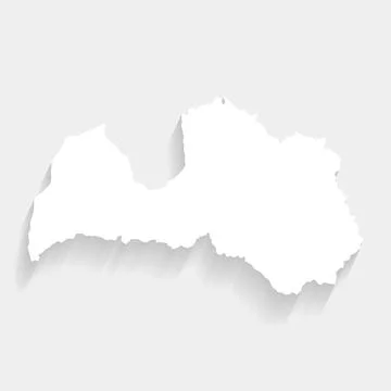 Simple white Latvia map on gray background, vector, illustration, eps 10 file Stock Illustration