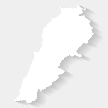 Simple white Lebanon map on gray background, vector, illustration, eps 10 fil Stock Illustration