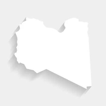 Simple white Libya map on gray background, vector, illustration, eps 10 file Stock Illustration