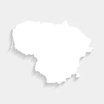 Simple white Lithuania map on gray background, vector Stock Illustration
