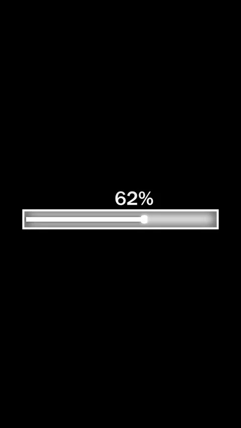 Simple white loading bar progress indicator animation on black screen verti.. Video stock 317774035