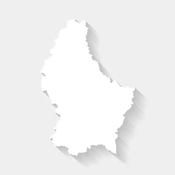 Simple white Luxembourg map on gray background, vector Stock Illustration