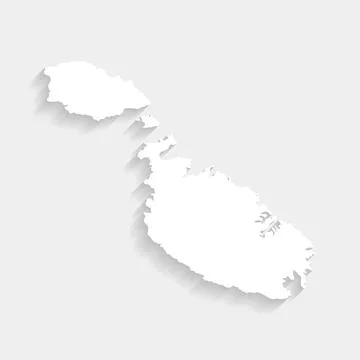 Simple white Malta map on gray background, vector, illustration, eps 10 file Illustrazione stock